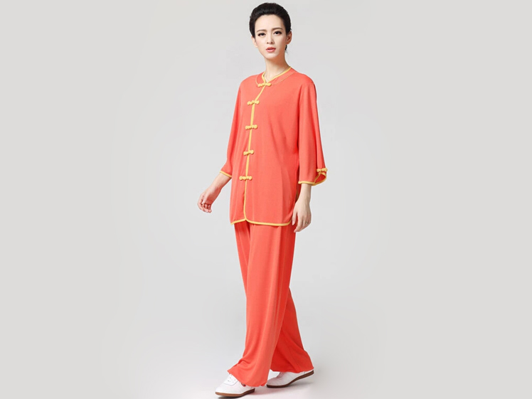 Tai Chi Clothing Half-sleeve Casual Style Orange